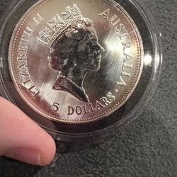 1990 Australian Kookaburra Silver Coin