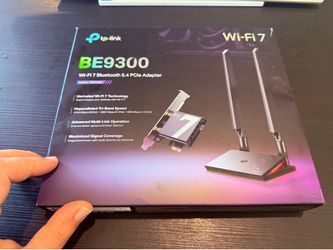 TP-Link WiFi 7 BE9300 PCIe WiFi Card for Desktop PC(Archer TBE550E), Tri-Band Wireless Adapter, Bluetooth 5.4, Multicolor Status LED, Supports AMD/Int