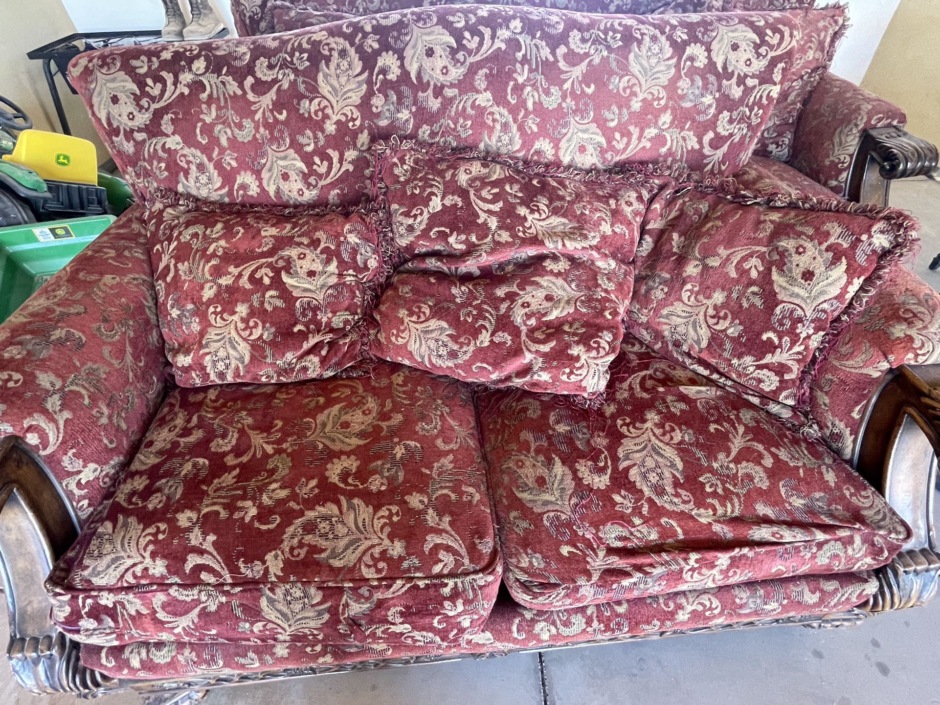Vintage Ashley Red Couch Set 