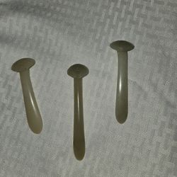 Three Chinese Carved Jade Hair Pins 

