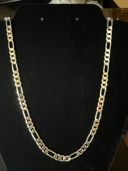 925 Silver Plated Figaro Chain 