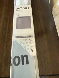 AOSKY - Persianas enrollables 100% opacas Blanco