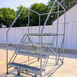 Cotterman® Warehouse Work Ladder Welded Steel Platform! 