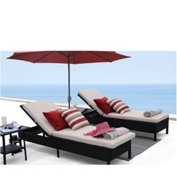 One Iron frame X-15 with four-wire rattan: New Adjustable Pool Chaise Lounge Chair Outdoor Patio. PRICE IS FOR ONE LOUNGE CHAIR. 