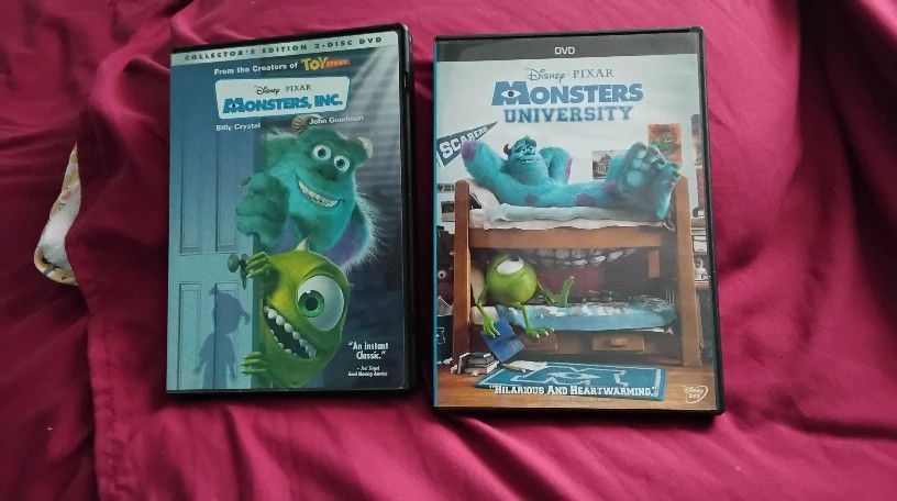 Monsters Inc Collectors Edition & Monsters University Both Disney Pixar
