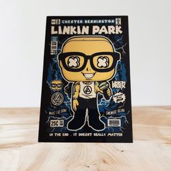 Funko Pop Linkin Park Poster On 4" X 6" Metal Print