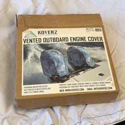 Koverz Custom Fit Vented Boat Engine Cover Compatible with Yamaha 2.8L 4-cyl F150 F175 F200, 2023-Present - white