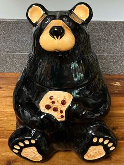 Big Sky Carvers Bearfoots Tabletop Bear Cookie Jar Jeff Fleming Food Collectible