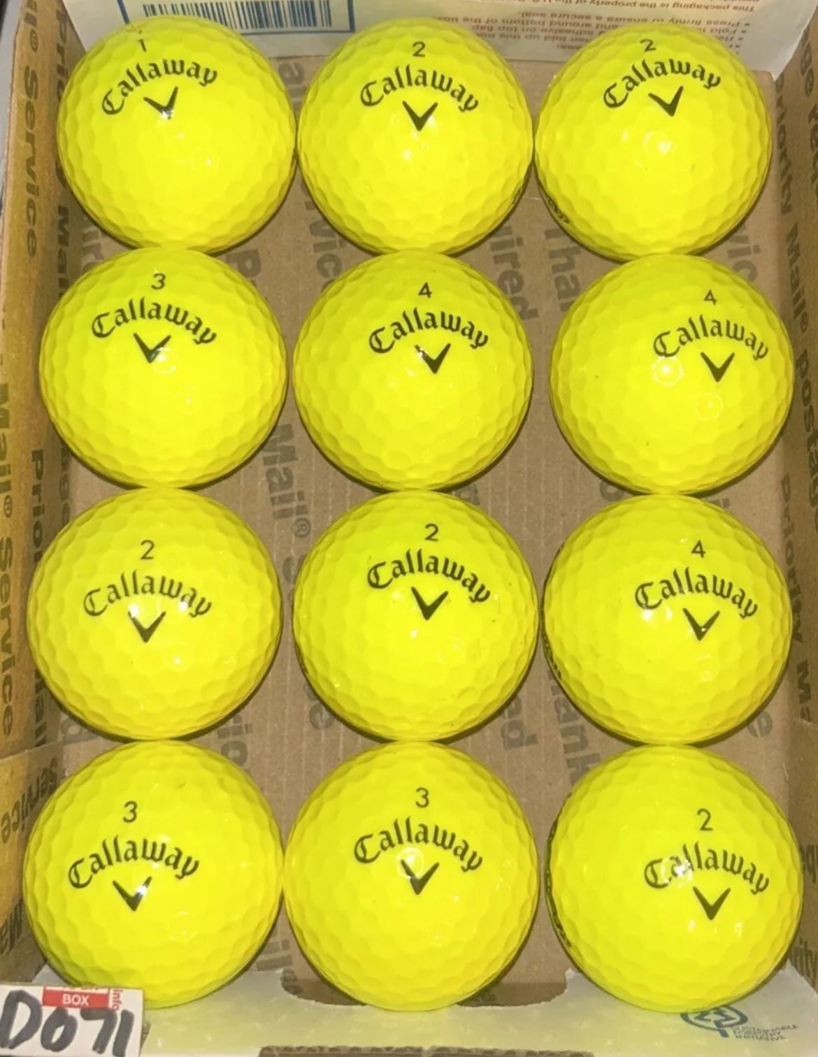 12 Callaway Supersoft Yellow Golf Balls 5a Lot D071