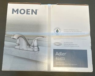 NEW Moen 84603 Adler 4 Inch Centerset Chrome Faucet Pop Up Drain Chrome