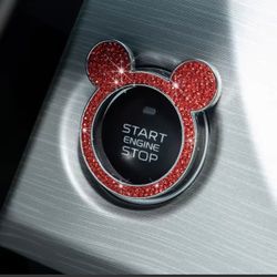 Bling Car Stickers Rings Women Car Decals Push Start Button Ignition Ring Sticker Bling Car Interior Accessory for Women and Men