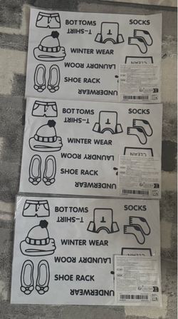 3 Packs of Wardrobe & Storage Organization Label Sticker Sheets