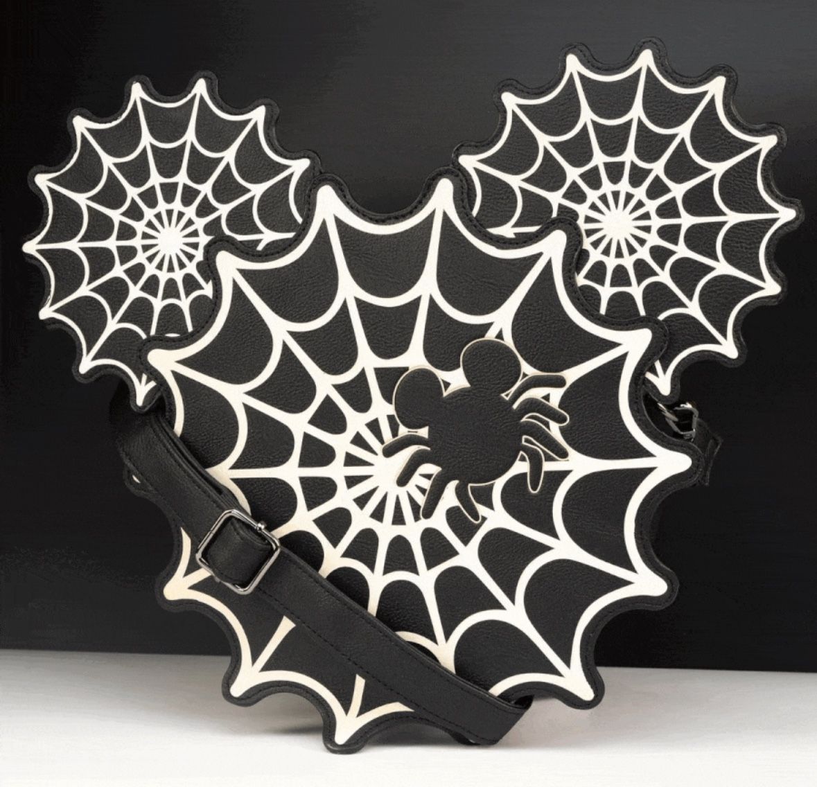 Loungefly Disney Mickey Mouse Spiderweb Mickey Glow in the Dark Crossbody