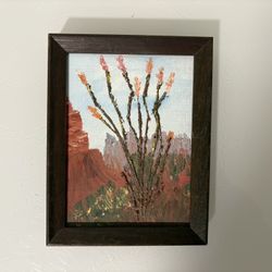 MINI Oil Painting Ocotillo Desert Landscape