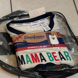 Mini Pancake Griddle,Electric Skillet And Noodle Maker,Single Slice Toaster, Mama Bear Two Pc Pajama Set (Med)