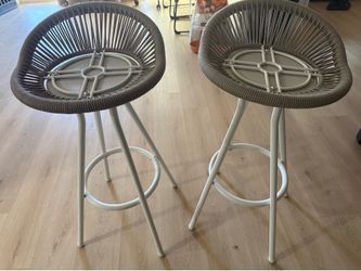 Boho / Coastal Counter Height Bar Stools – Set of 2- cushions not included