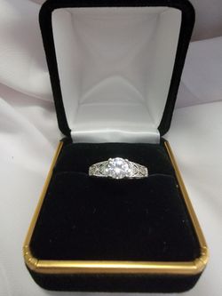 1/2 Carat Diamond (Kermentz 1940's-1950's) .925 Silver Ring 