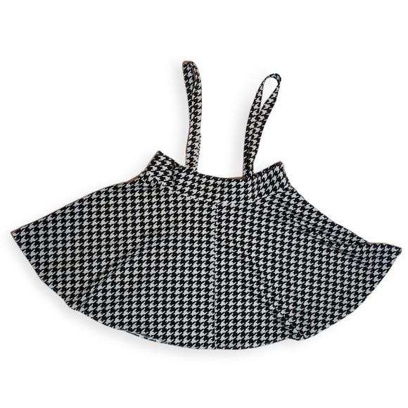 Shein Curve 3XL Black White Houndstooth Overall Dress Romper