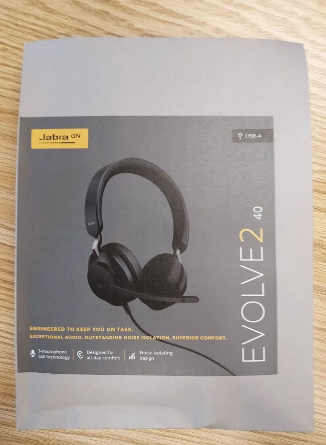 Jabra Evolve2 40 Stereo Headset (UC, USB-A) - Black
