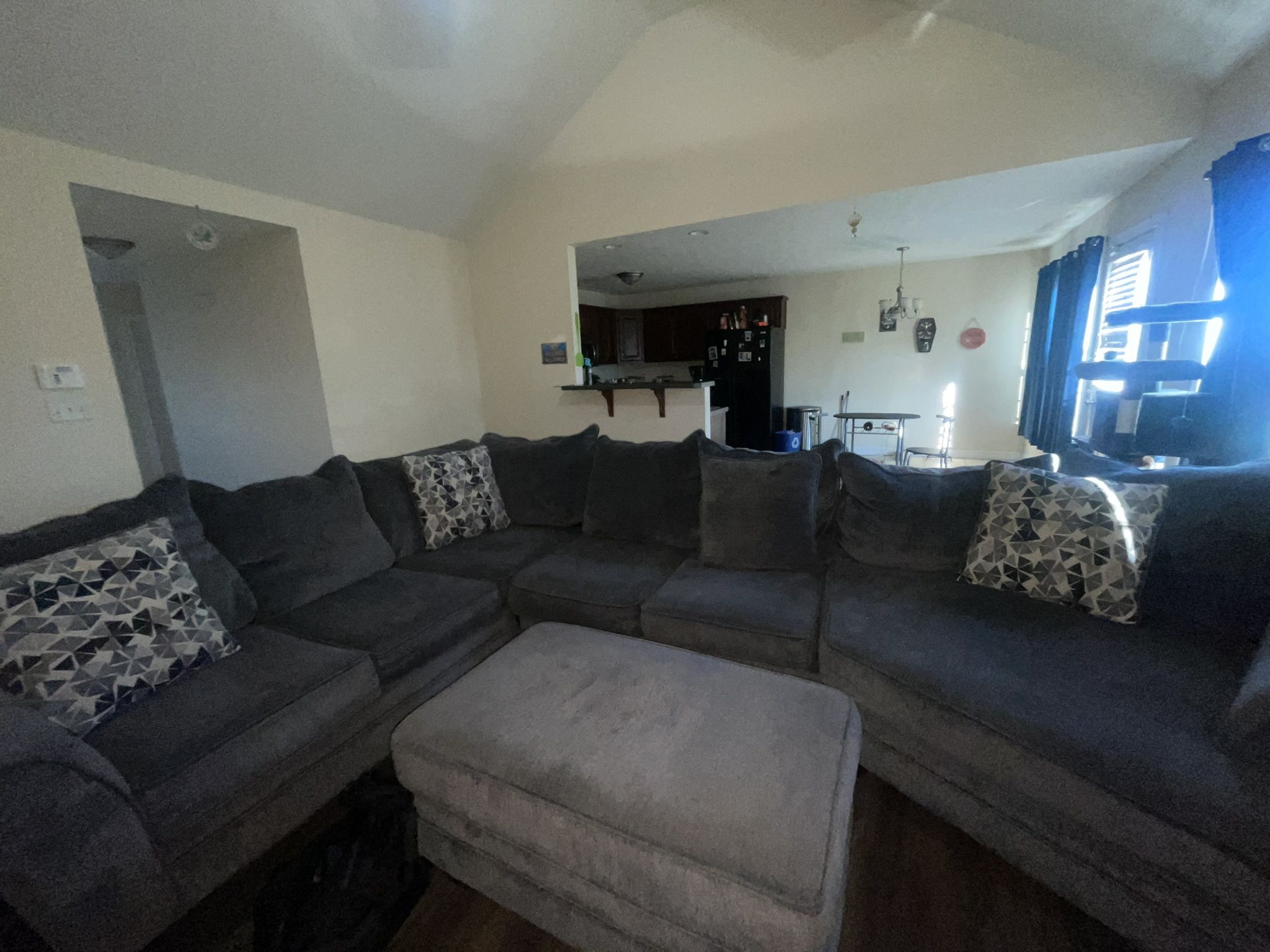 Extra Large Gray Sectional With Ottoman