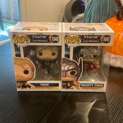 Two Funko Pops Thor And Mighty Thor Set Together  