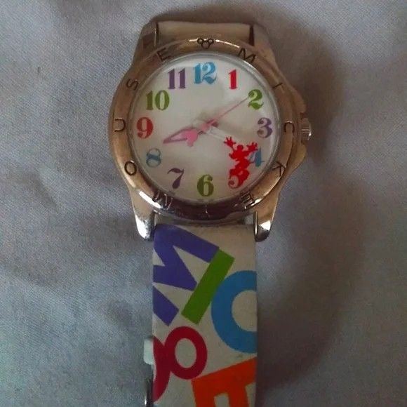 Original authentic disney mickey mouse watch timepiece multicolor