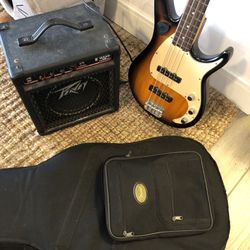 Peavey Bass Guitar With Amp Bag Nice  