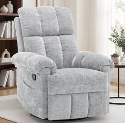 New-Recliner Chair, Swivel Rocker Recliner Chair for Adults, Small Recliners for Small Spaces, Manual Recliner Chair with Side Pockets, Nursery Rockin