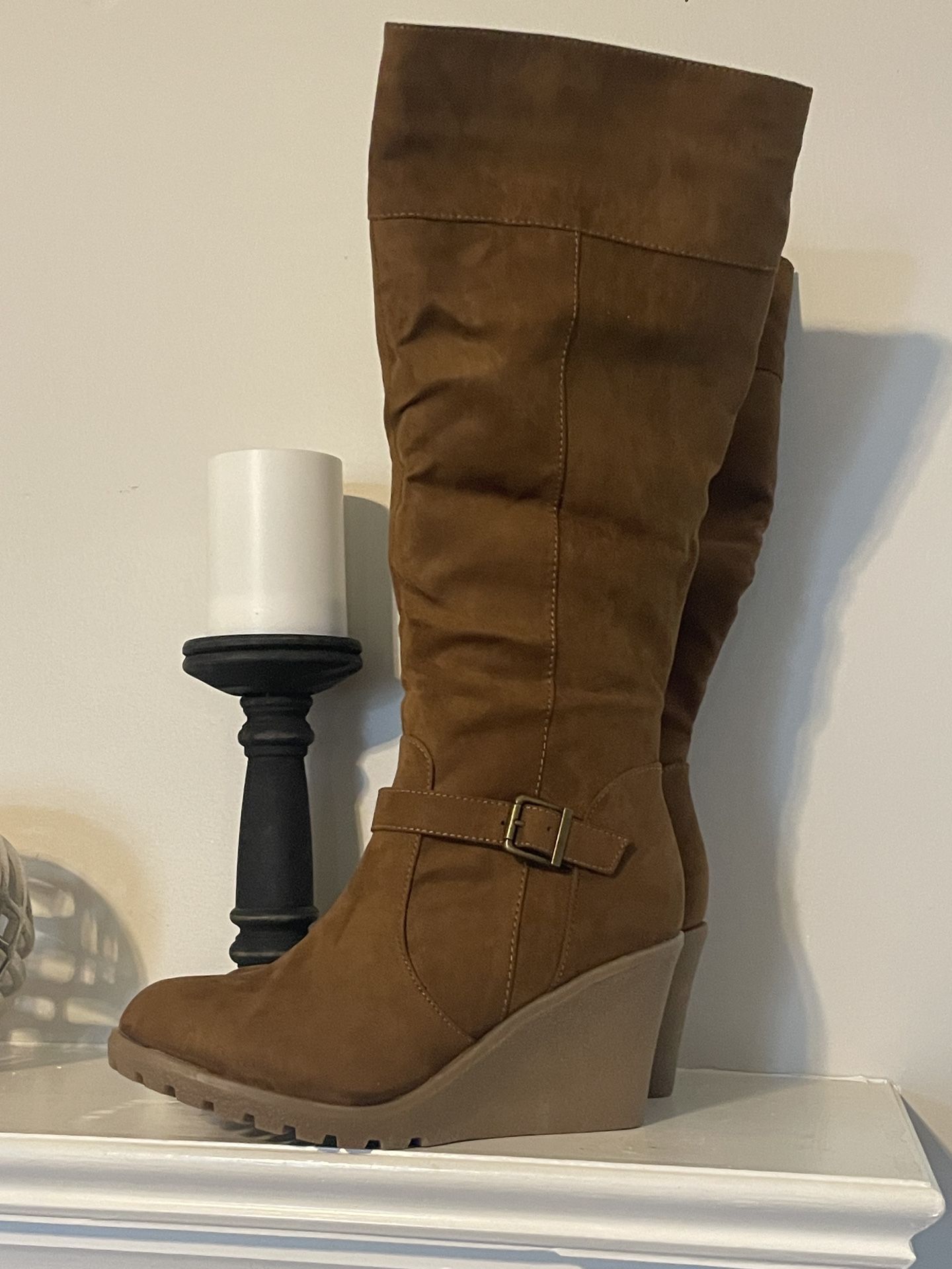 Brown Wedge Boots