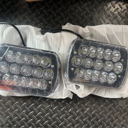 7x6 universal headlights led black housing pair Luces farros focos non glass