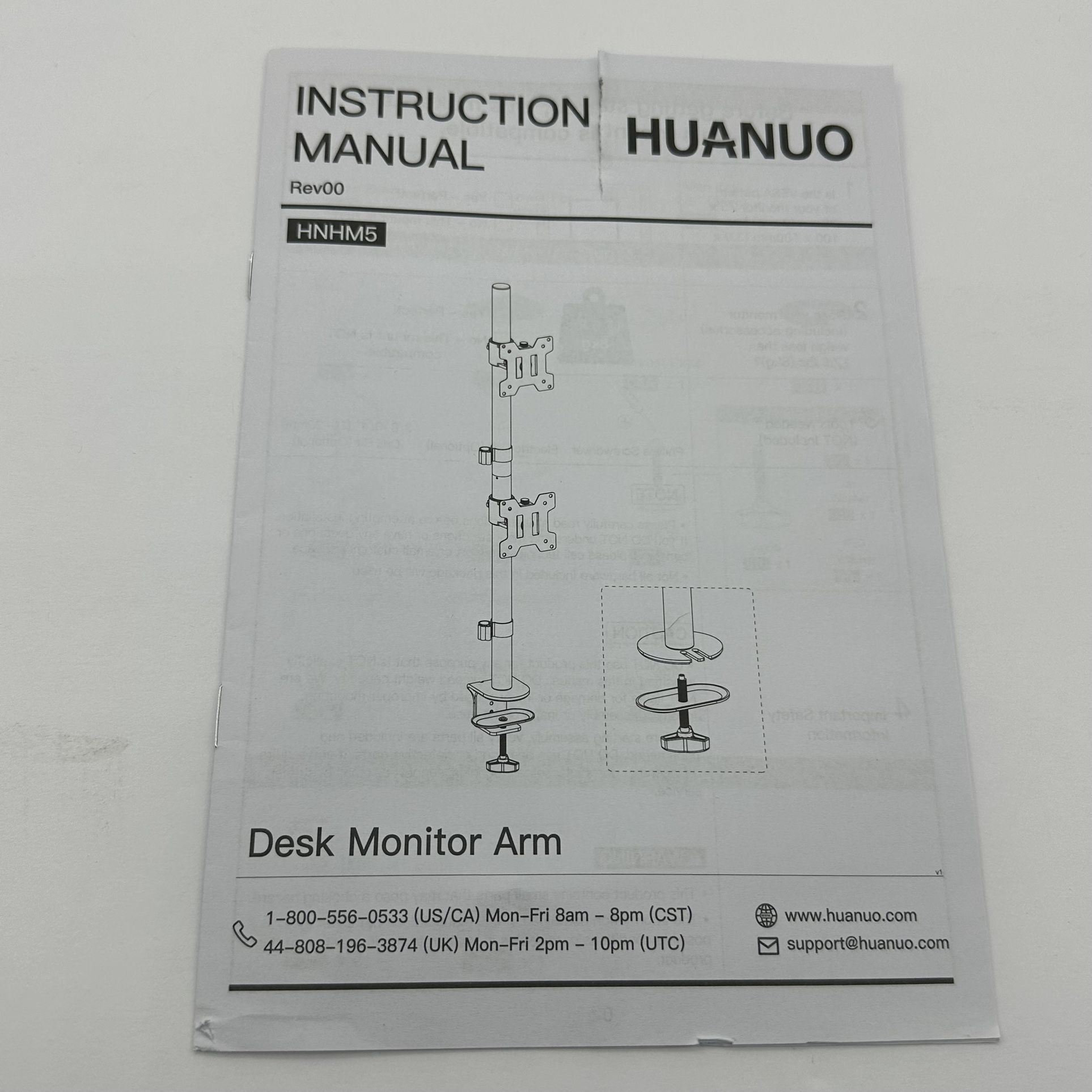 HUANUO Vertical Dual Monitor Mount, Stacked Monitor Stand for 2 Monitors