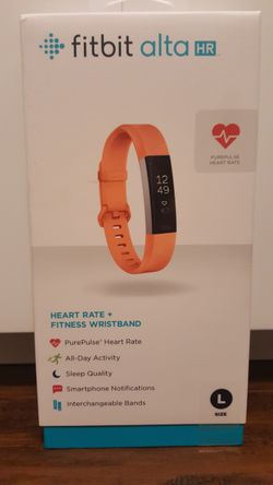 Fitbit - Alta HR Activity Tracker + Heart Rate (Large) - Coral