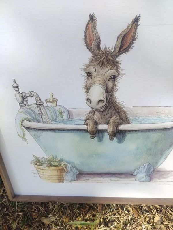 Donkey In Bathtub Artwork New