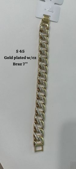 Gold Plated W/cz Bracelet 7in