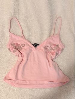 (Forever 21) pink y2k coquette camisole shirt, Medium