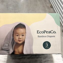EcoPeaCo. Bamboo Diapers, Size 3, 78 count