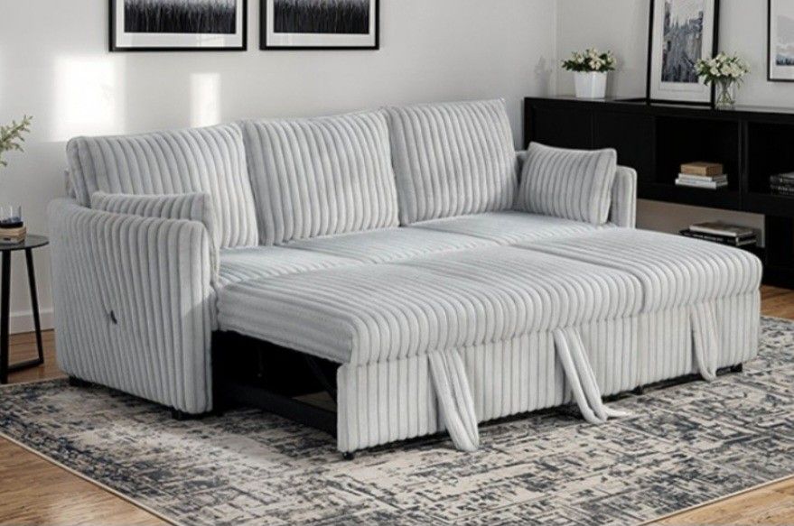 Brand New Light Grey Sectional Sofa Sleeper
