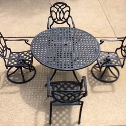 Patio Set Hanamint 4 Seat Dining Outdoor Furniture Cast Aluminum Furniture