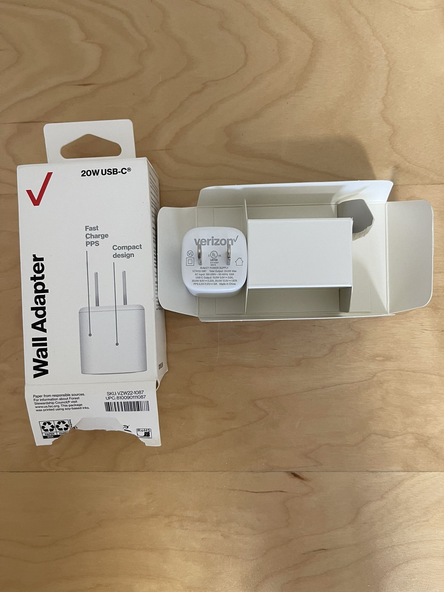 Original Verizon 20W USB-C Fast Charger Power Adapter for iPhones Galaxy Tablets