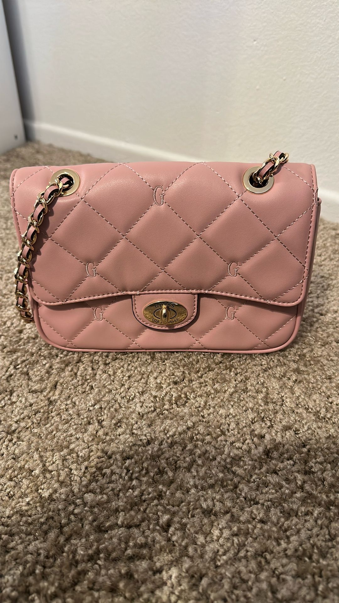 guess pink purse