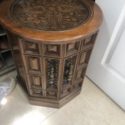 Vintage Cabinet Wood Carved