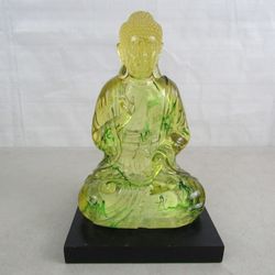 Green Lucite Citrine Buddha Dorothy Thorpe Style Meditation Room MCM


