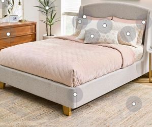 King size boucle bed frame