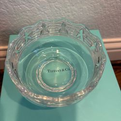 Tiffany & Co. Vintage Crystal Stars Bowl Scalloped Edges jewelry holder