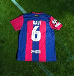 Barcelona #6 Gavi Soccer Jersey .