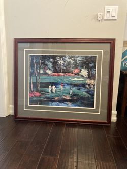 Vintage Framed Golf Painting