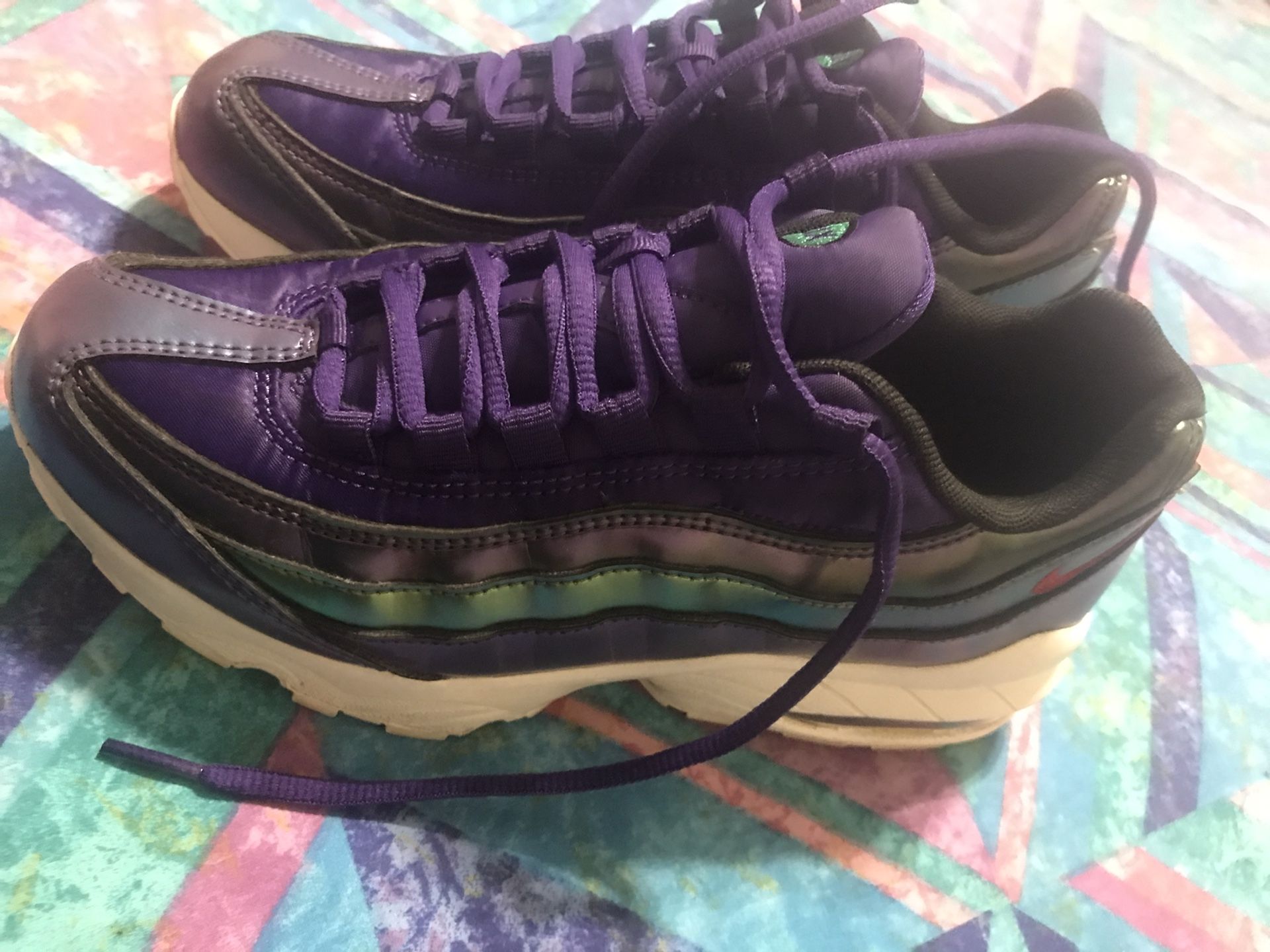 Nike Air Max 95 Athletic Sneakers Purple Pink Green