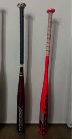 softball and baseball bat
