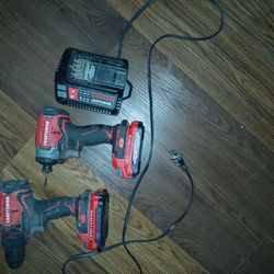 Craftsman 20v Drill And Impact Combo With Charger And 2 Batteries