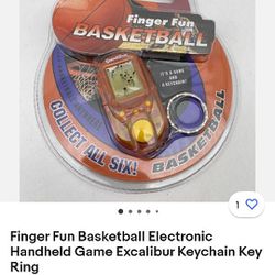 Finger Fun Basketball Electronic Handheld Game Excalibur Keychain Key Ring

